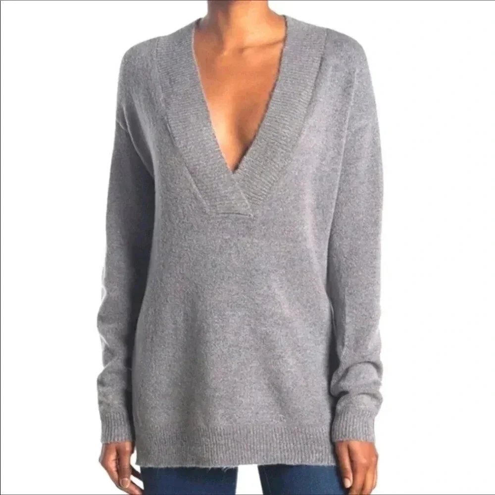 RDI Deep Plunge V-Neck Sweater Pullover Top Blouse